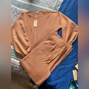 Elegant Light Brown Women's Lounge Set